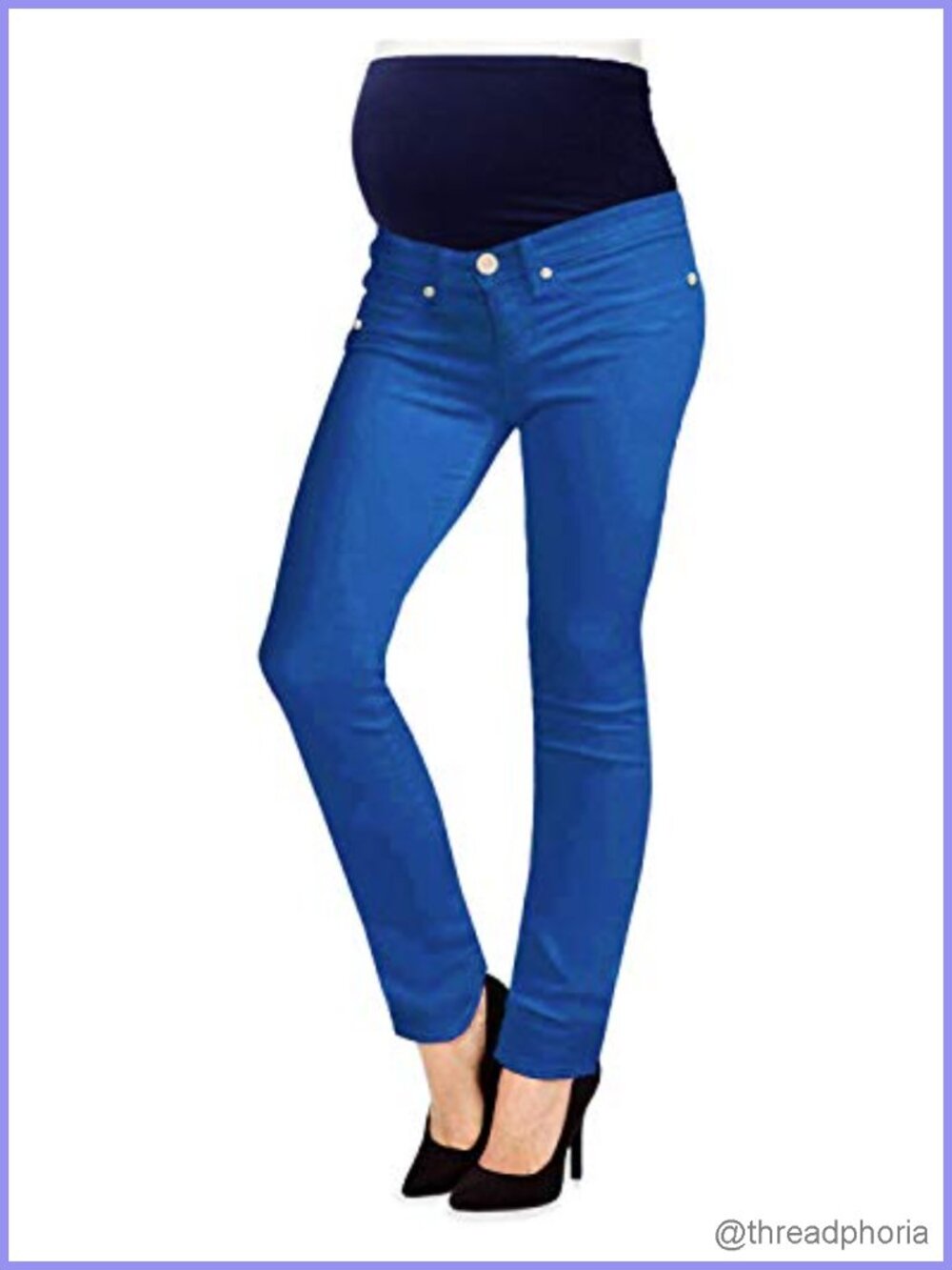 Maternity Bootcut Jeans High Rise Stretch Denim 5 Pocket